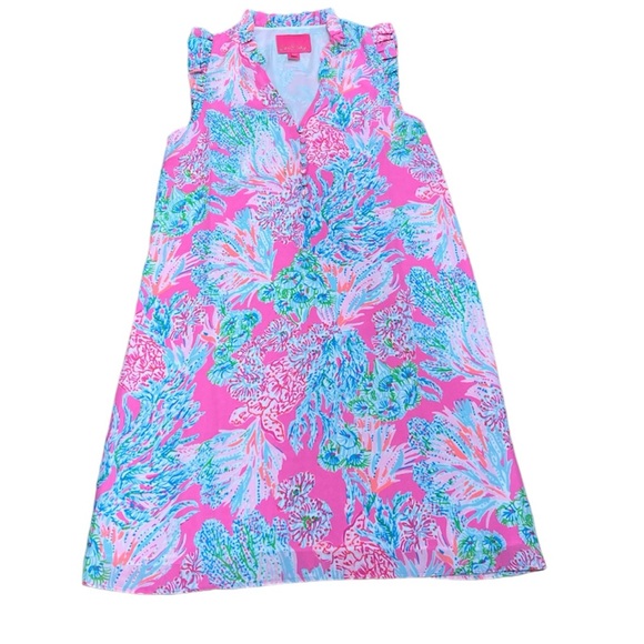 Lilly Pulitzer Cally Soft Shift Dress Prosecco Pink Seaing Things  size 00 - Picture 3 of 6
